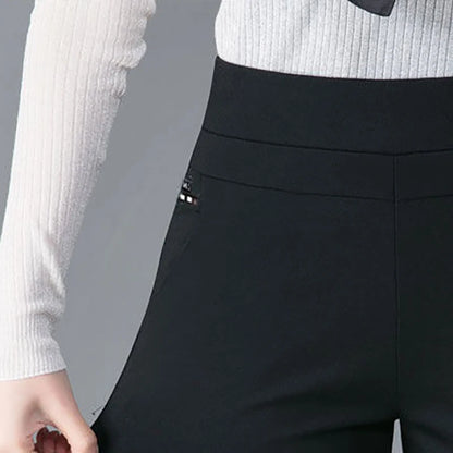 Autumn Lantern Sleeve Shirt & Elastic Waist Pants Set – Trendy 2-Piece Look