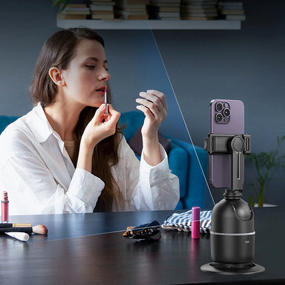 TrackMate 360° Auto Phone Tripod – Hands-Free Face Tracking with Remote & Gesture Control