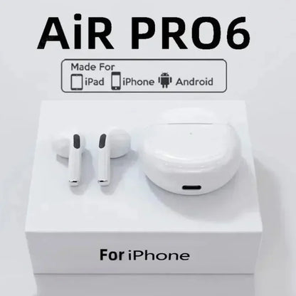 🔥 Pro 6 TWS Wireless Earbuds – Noise-Cancelling Power with Built-In Mic | Seamless Bluetooth Headset for iPhone & Android 🔥