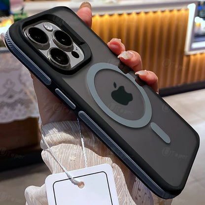 Bicolor Magnetic Phone Case with Shockproof Bumper Hard Cover for iPhone
