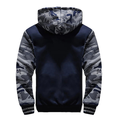 Men's Camouflage Fleece Jacket – Thick, Warm & Stylish Winter Coat