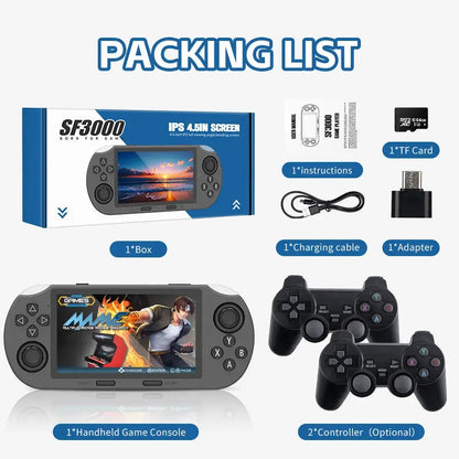 SF3000 Mini Retro Handheld Game Console – 4.5" IPS, 20,000+ Games