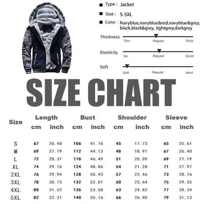 Men's Camouflage Fleece Jacket – Thick, Warm & Stylish Winter Coat