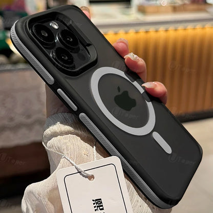 Bicolor Magnetic Phone Case with Shockproof Bumper Hard Cover for iPhone