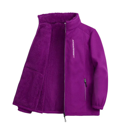 Cozy Polar Fleece Zip-Up Jacket – Stylish & Warm for Fall/Winter