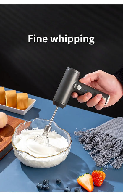3-in-1 Wireless Electric Mixer – Portable 3-Speed Egg Beater & Baking Tool for Dough, Cake, & Cream
