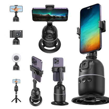 TrackMate 360° Auto Phone Tripod – Hands-Free Face Tracking with Remote & Gesture Control