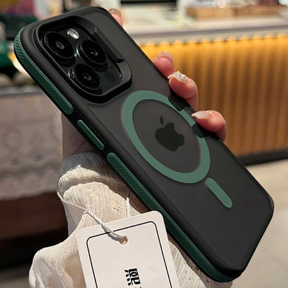 Bicolor Magnetic Phone Case with Shockproof Bumper Hard Cover for iPhone