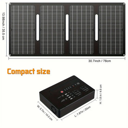 Portable 200W Lithium Battery Pack with 40W Foldable Solar Panel Kit Solar Generator Powerful and Compact for Home or Off Grid Use