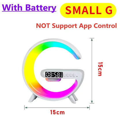 4-in-1 Wireless Charger Stand with Speaker & RGB Night Light – Fast Charging for iPhone or Samsung