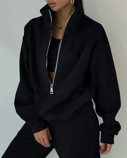 Women's Stylish Warm Tracksuit Set: 2 – Piece Casual Sportswear