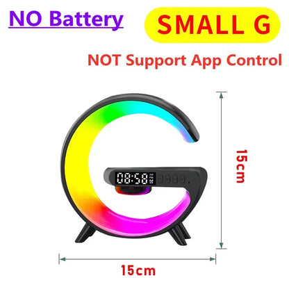 4-in-1 Wireless Charger Stand with Speaker & RGB Night Light – Fast Charging for iPhone or Samsung