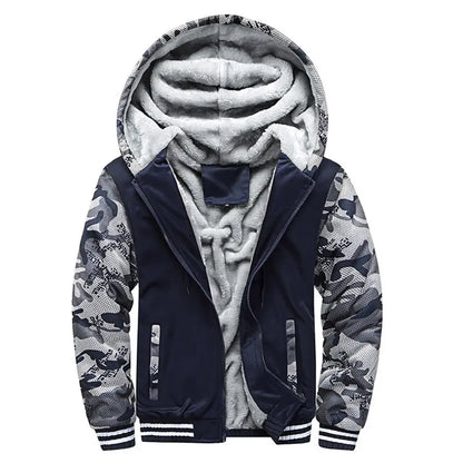 Men's Camouflage Fleece Jacket – Thick, Warm & Stylish Winter Coat