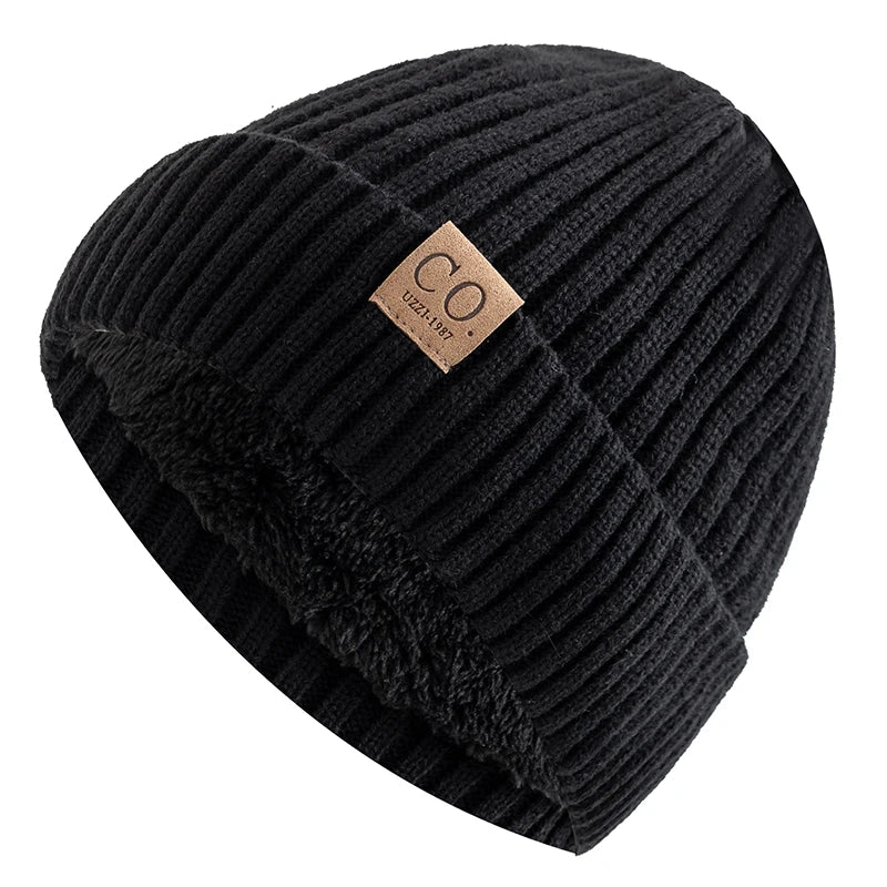 Unisex Two-Tone Winter Beanie Cap with Fur Lining