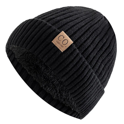 Unisex Two-Tone Winter Beanie Cap with Fur Lining