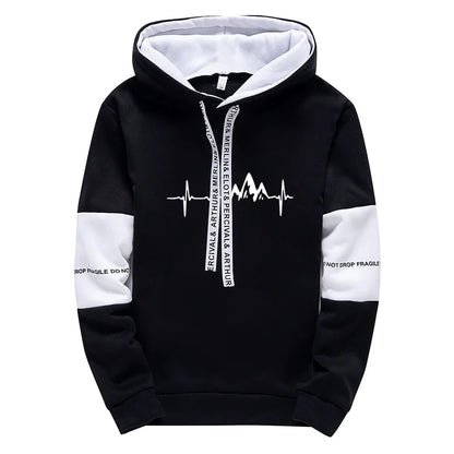 Men's Versatile Printed Tracksuit – Casual Streetwear Hoodie & Joggers