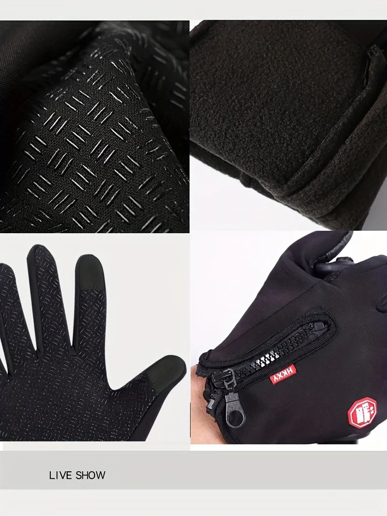 Touchscreen Windproof Winter Gloves for Men & Women – Outdoor Cycling & Driving