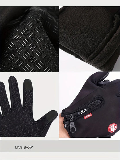 Touchscreen Windproof Winter Gloves for Men & Women – Outdoor Cycling & Driving
