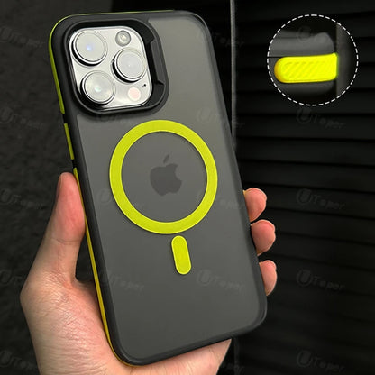 Bicolor Magnetic Phone Case with Shockproof Bumper Hard Cover for iPhone