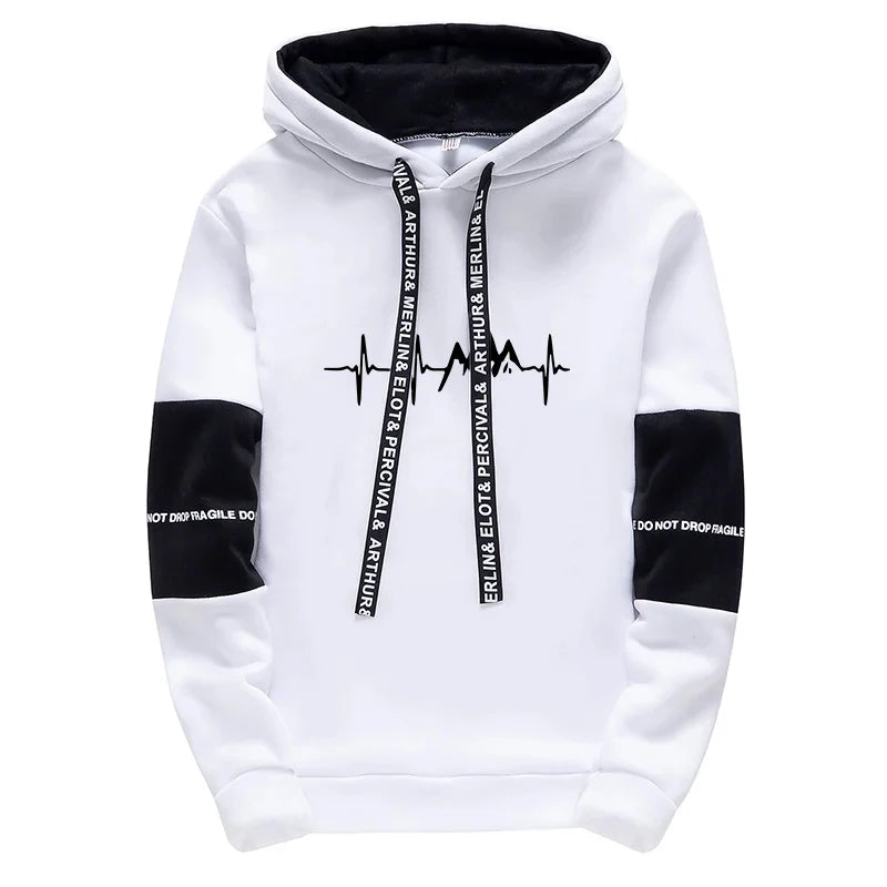 Men's Versatile Printed Tracksuit – Casual Streetwear Hoodie & Joggers