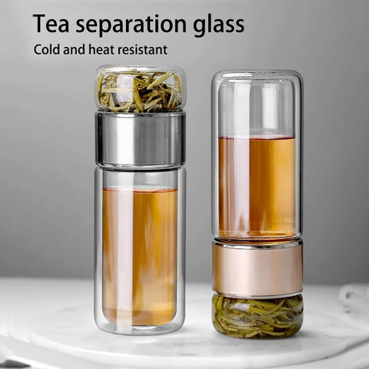 Elegant Double-Layer Glass Tea Infuser Bottle