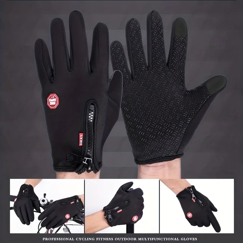 Touchscreen Windproof Winter Gloves for Men & Women – Outdoor Cycling & Driving