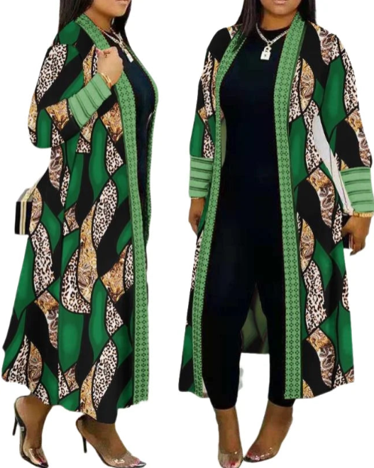Cardigan Long coat with Retro Square Bag