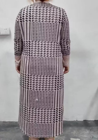 Leopard Print Women's Cardigan Open Front Longline Coat Casual Loose Versatile Jacket
