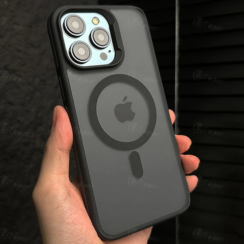 Bicolor Magnetic Phone Case with Shockproof Bumper Hard Cover for iPhone