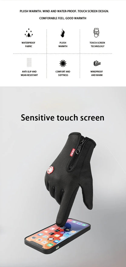 Touchscreen Windproof Winter Gloves for Men & Women – Outdoor Cycling & Driving