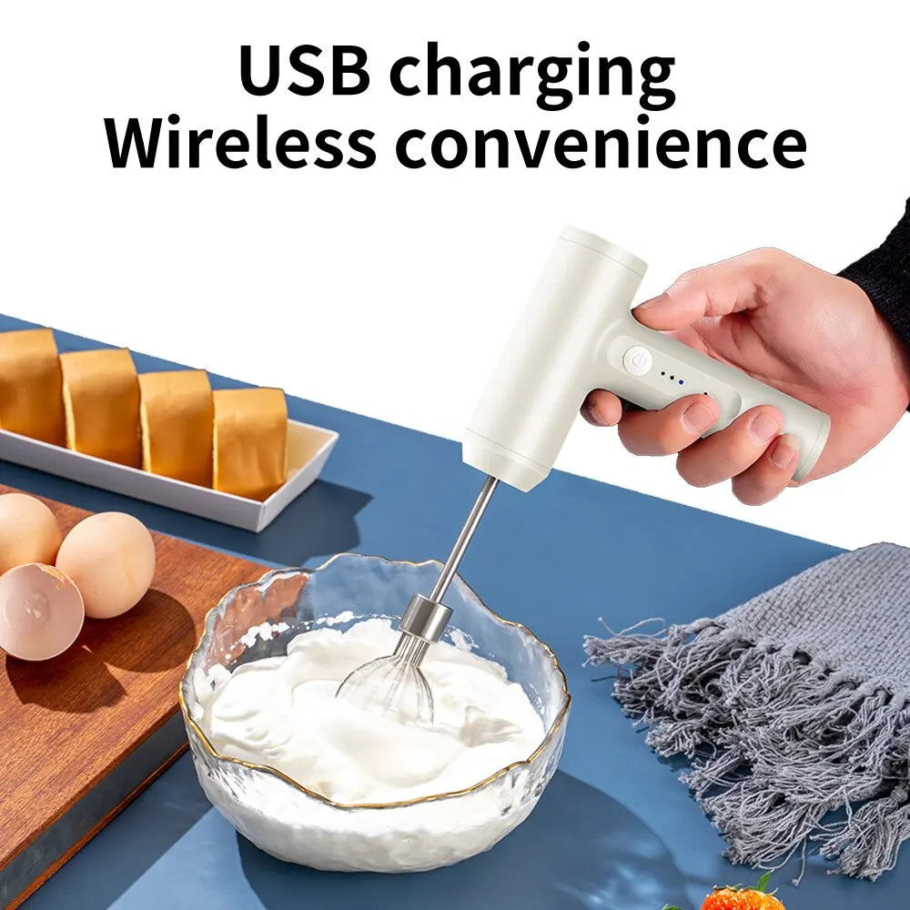 3-in-1 Wireless Electric Mixer – Portable 3-Speed Egg Beater & Baking Tool for Dough, Cake, & Cream