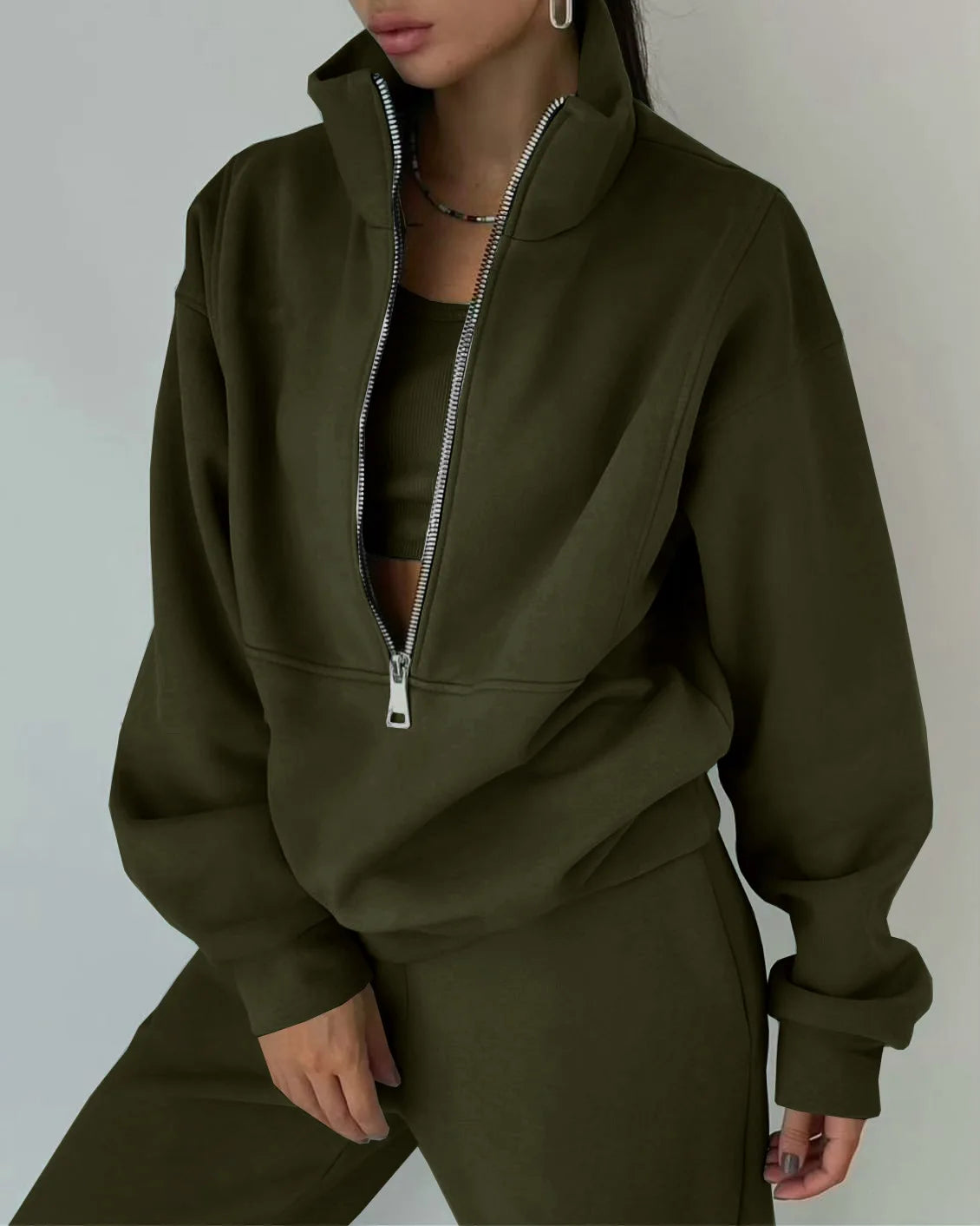 Women's Stylish Warm Tracksuit Set: 2 – Piece Casual Sportswear