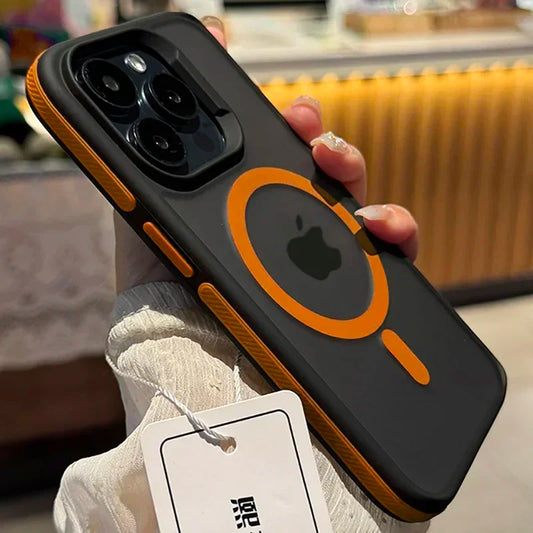 Bicolor Magnetic Phone Case with Shockproof Bumper Hard Cover for iPhone