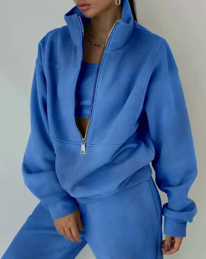 Women's Stylish Warm Tracksuit Set: 2 – Piece Casual Sportswear