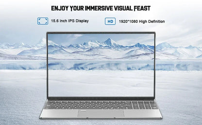 15.6" Portable Laptop, 32GB RAM, 2TB SSD, Windows 11, 4K, Backlit, Fingerprint, Intel N5095