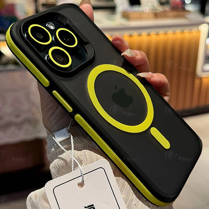 Bicolor Magnetic Phone Case with Shockproof Bumper Hard Cover for iPhone