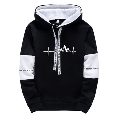 Men's Versatile Printed Tracksuit – Casual Streetwear Hoodie & Joggers