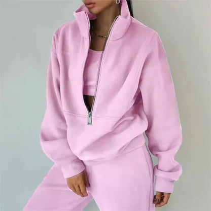 Women's Stylish Warm Tracksuit Set: 2 – Piece Casual Sportswear