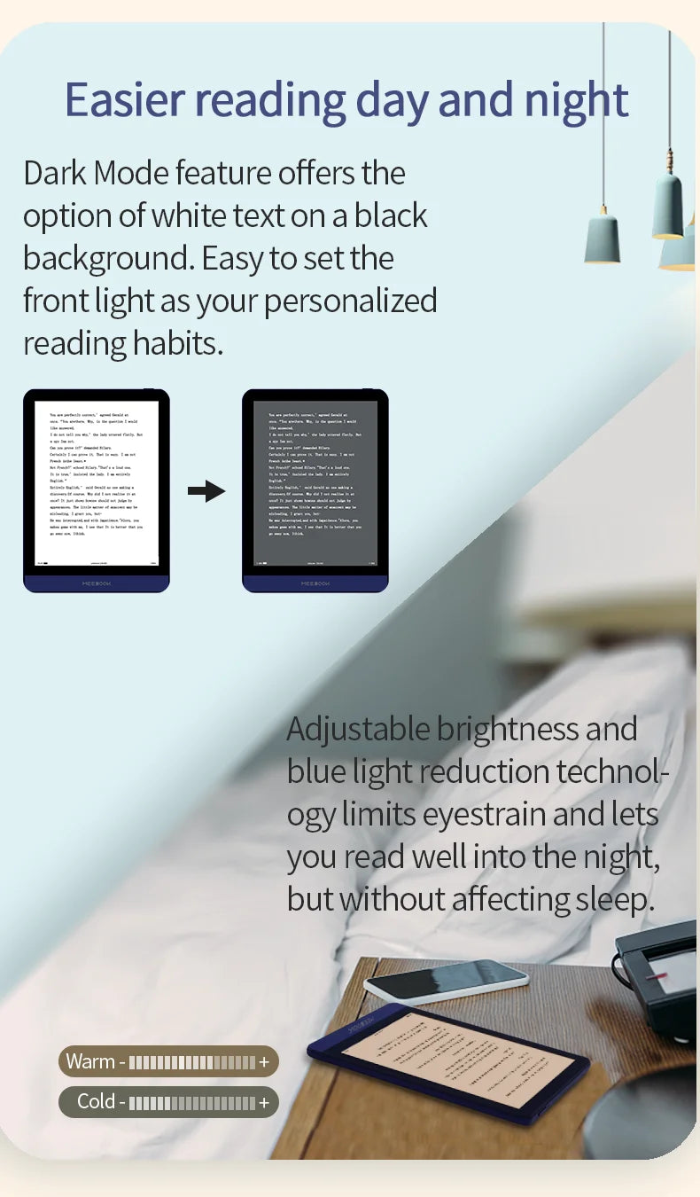 2023 NEW  Onyx MEEBOOK  E-book Reader 6-inch Android 11 Operating System With 3GB RAM and Dual Color Headlights