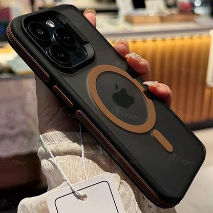 Bicolor Magnetic Phone Case with Shockproof Bumper Hard Cover for iPhone