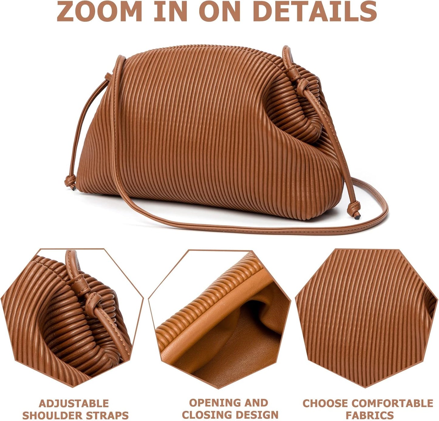 Clutch Purses for Women, Soft Cloud Bag