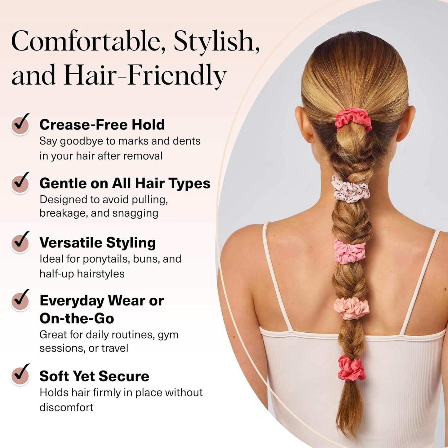 Ultra-Petite Satin Scrunchies for Women 