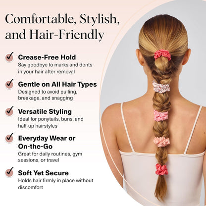 Ultra-Petite Satin Scrunchies for Women 
