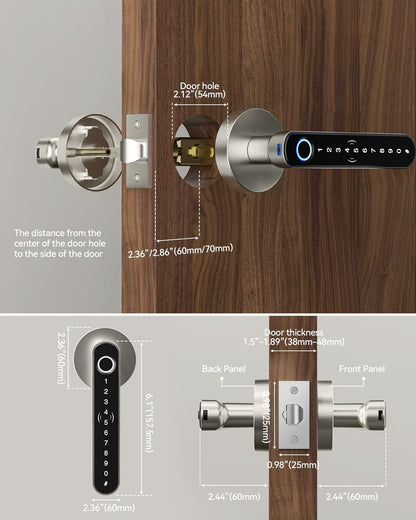 Smart Door Lock Fingerprint, Keyless