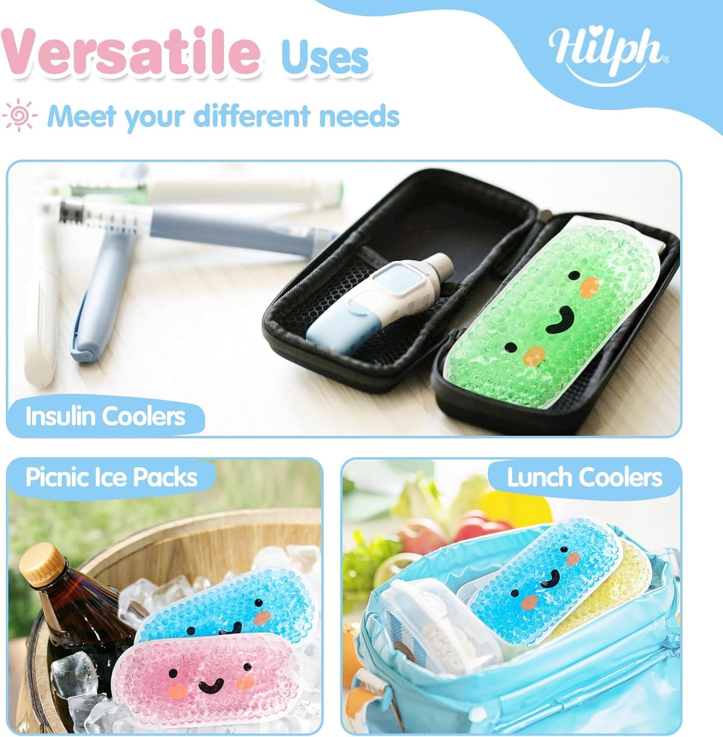 Kids Ice Packs for Boo Boos,Reusable