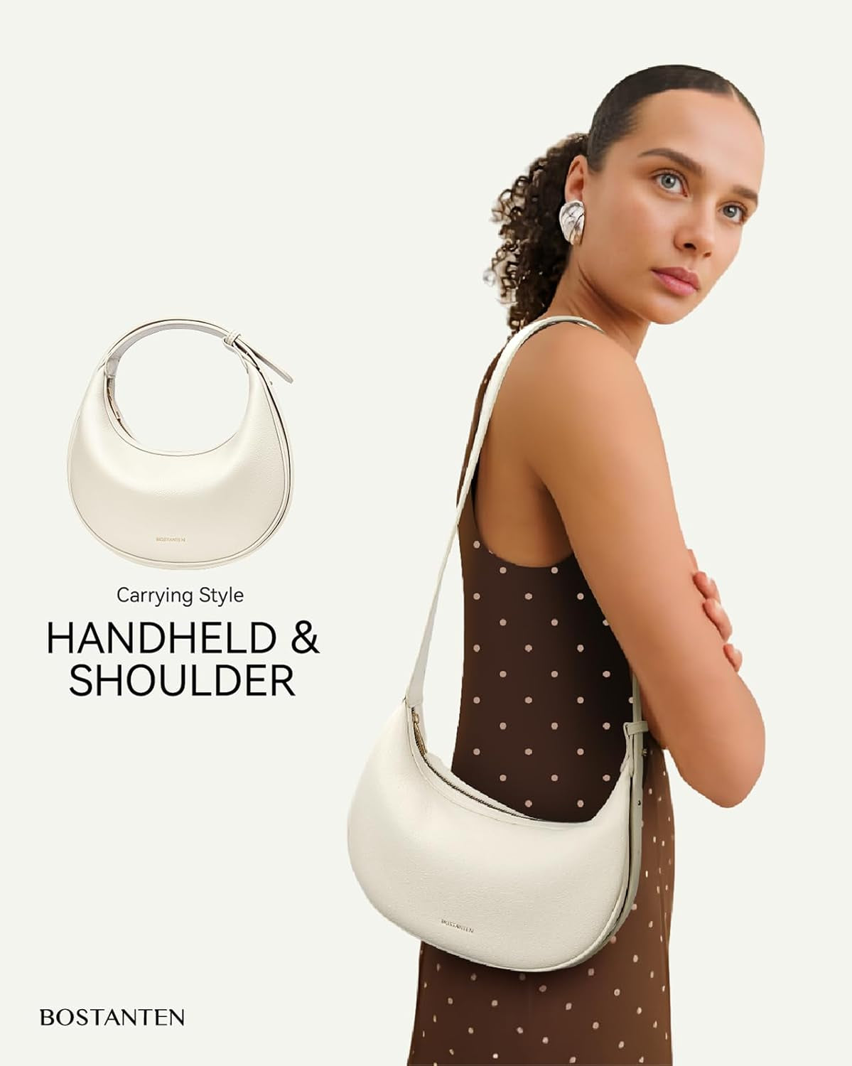 Crescent Shoulder Bag Vegan Leather 