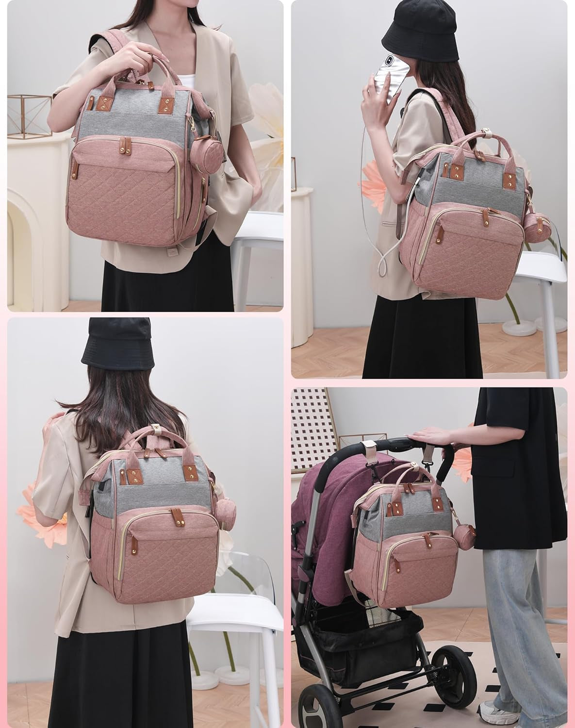 Diaper Bag Backpack with Changing Statin