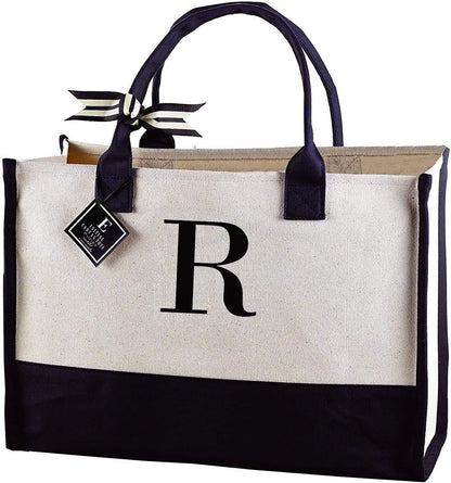 Classic Black and White Initial Canvas