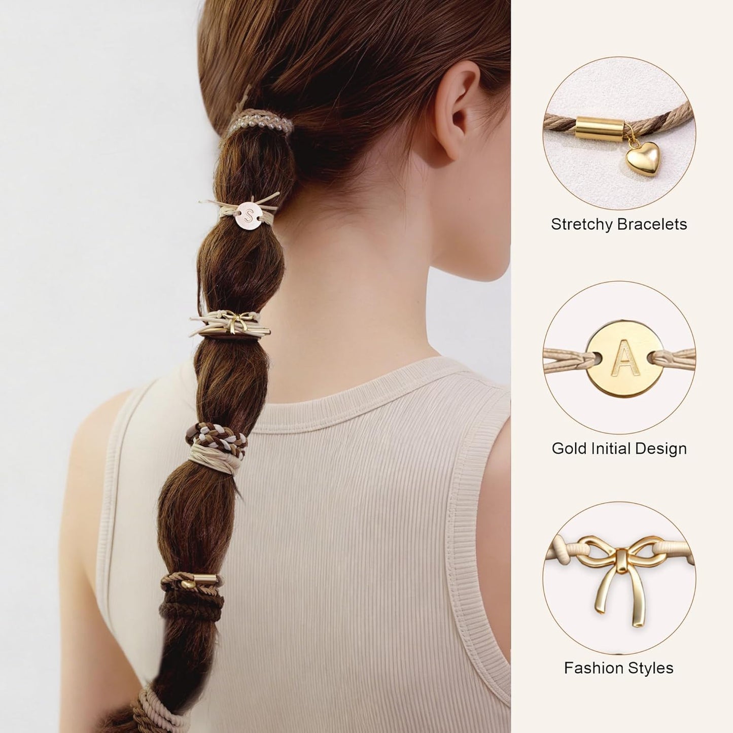Boho Hair Ties, 10 PCS Cute Bands 