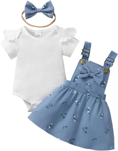 Newborn Baby Girl Summer Overall Dress 